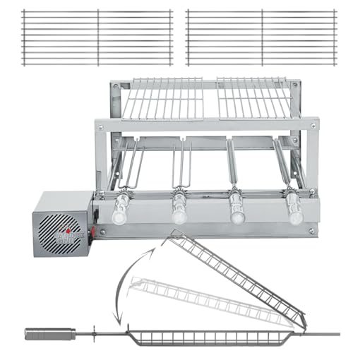 Churrasqueira Grill Inox - Artinox Grill - 4 Espetos Giratórios + 2 Grelhas Móveis + Grelha Giratória Peixe/Frango