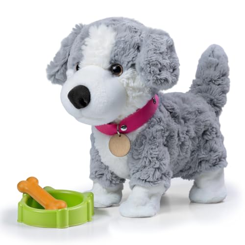 eJog Pup Chien Interactif Enfant Qui Marche, Parle, Aboie, Remue la Queue, Peluche Chien Jouet Électronique, Chiot en Peluche à Commande Vocale, Cadeau pour...