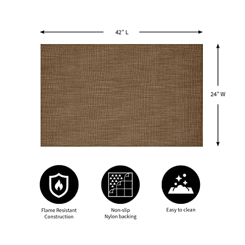 Plow & Hearth Dalton 2X3'6" Fireproof Hearth Rug | Mocha | Wool Blend Fireplace Mat | Protect Home Décor Hardwood Floor And Carpet From Sparks And Embers Wood Stove #TOP1