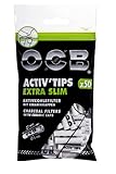 ✔ Filtro de carbón activo OCB Activ / filtro de cigarrillos, tamaño extradelgado, bolsa con 50 filtros de carbón activo