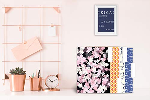 Set Of 12 Decorative File Folders With 12 Different Designs- Colored File Folders, Pretty Floral With Rose Gold Foil - 300Gsm And 9.5 X 11.5 Cute Folders For School And Office Files (Japan) #TOP4