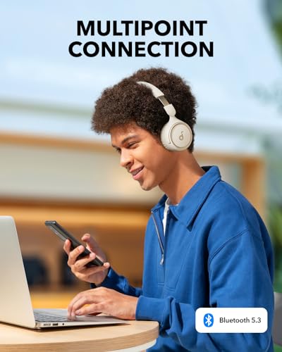 Image of soundcore by Anker H30i Wireless On-Ear Headphones, Foldable Design, Pure Bass, 70H Playtime, Bluetooth 5.3, Lightweight and Comfortable, App Connectivity, Multipoint Connection (White)