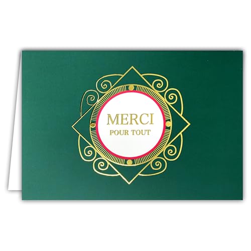 69-5167 Carte de Remerciements Merci pour tout – Carte de Vœux Prestige en Or Doré Brillant – Idée Cadeau Élégante – Avec Enveloppe Blanche –...