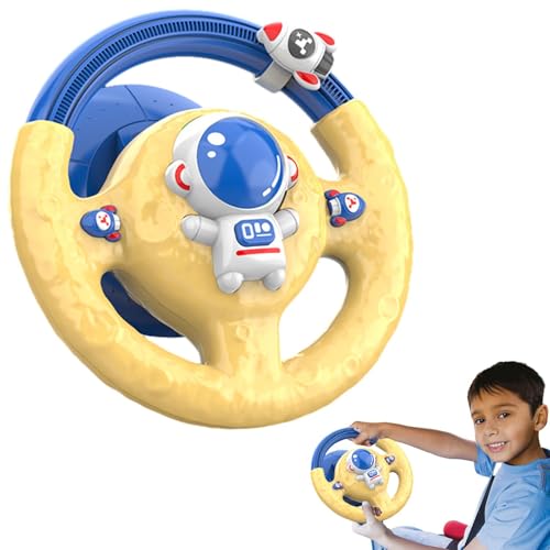 Juguete para volante 'coche: regalo educativo divertido, experiencia imaginativa | Juguete musical iluminado giratorio de 360 grados, sonidos de conducción interesantes cultivan el sentido de la
