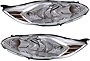 Garage-Pro Headlight Assembly Compatible with 2011-2013 Ford Fiesta Halogen, Hatchback/Sedan, Set of 2, Driver and Passenger Side