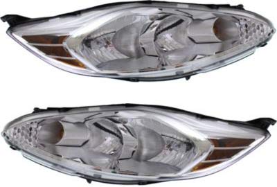 Garage-Pro Headlight Assembly Compatible with 2011-2013 Ford Fiesta Halogen, Hatchback/Sedan, Set of 2, Driver and Passenger Side