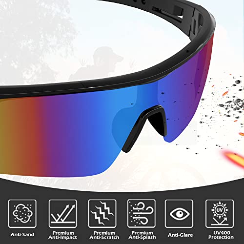 Yenpk 6 Pack Tinted Safety Glasses For Men Women, Safety Goggles Impact Resistant, Ansi Z87.1+ Uv400 Eye Protection, Anti Scratch Protective Eyewear Mirror Frame Ventilation Design(Multicolor Lens) #TOP2