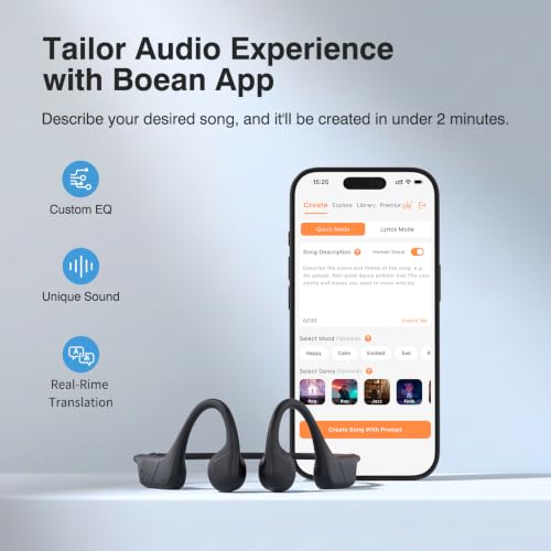 Image of CXK Bone Conduction Headphones IPX8 Waterproof Swimming Headphones for Gym | Bluetooth 6.0 Open Ear Headphones with MP3 Mode, Built-in Memory, 12H Playtime, Underwater Headset Secure Fit for Cycling