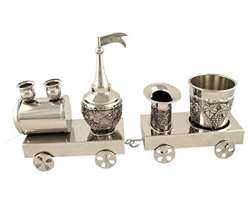 Train en nickel d'Israël judaïca bel objet de collection d'art hébraïque