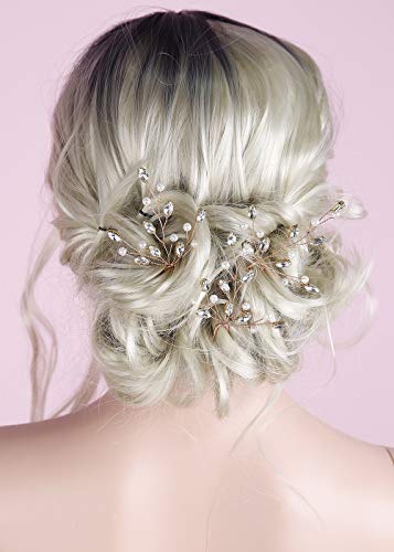 Beryuan Haarnadeln für Damen, Strasssteine, Perlen, silberfarben, Hochzeit, Haar-Accessoire, Geschenk für Frauen, Kopfbedeckung, Party, Kopfschmuck für Braut, Brautjungfer, Mädchen, 3 Stück Cover