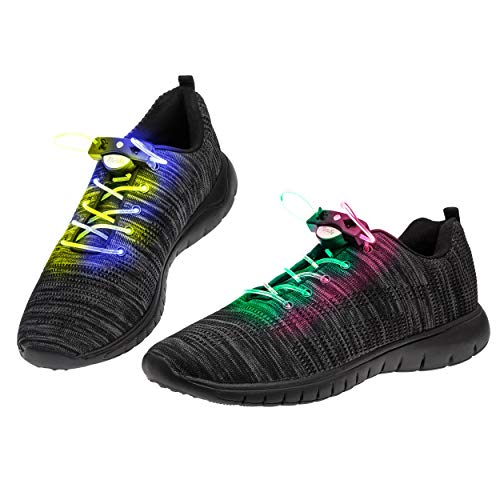UltraByEasyPeasyStore 5 Paare Mehrfarbig LED Schnürsenkel Leuchten Blitzende Faserglühschnüre Erwachsene Kinder Party Laufen Nacht Sicherheit Rave Hip Hop Tanzschuhe