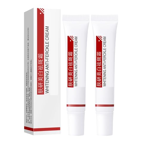 Crema blanqueadora y antipecas, crema blanqueadora para pecas, crema para rostro y mujer hidratante, iluminadora, manchas oscuras para una piel uniforme y más clara (2 pcs)