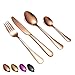 ECJ Home® Couverts De Table | Menagere 24 Pieces en Acier Inoxydable | Cuillères, Couteaux et Fourchettes | Service Pour 6 Personnes | Coffret cadeau | Passe au lave-vaisselle | Couverts Or Rose