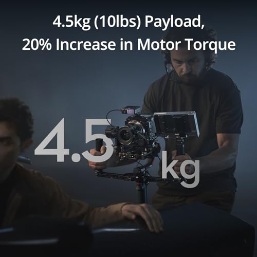 DJI RS 4 Pro, 3-Axis Gimbal stabilizer for Camera for DSLR & Cinema Camera Stabilizer Canon/Sony/Panasonic/Nikon/Fujifilm, 2nd-Gen Native Vertical Shooting, 4.5kg (10lbs) Payload, Camera Gimbal