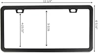 Vista 6 de SunplusTrade Marco de matrícula de aluminio con recubrimiento en polvo negro mate con tapas de rosca (2 piezas)