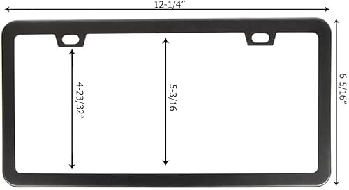 Miniatura 7 de Dos marcos para la placa del auto de aluminio recubierto de polvo con tapas de tornillo SunplusTrade, color negro mate