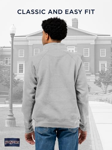 JanSport NCAA Officially Licensed Rival Quarter Zip Sweatshirt, Long Sleeve Unisex 1/4 Zip, Cotton-Polyester Blend with Stand-Up Collar Design & Tapered Raglan Sleeves, Full Chest Embroidered Design - image 4