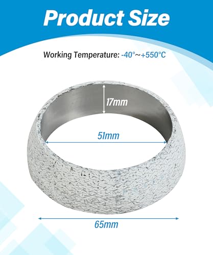ILBVWQY Exhaust Donut Gasket,Car Accessories Universal 2 Inch 2.25 Inch 2.5 Inch 3 Inch Exhaust Flange Gasket,Automotive Replacement,Applicable to Most Cars,Commercial Vehicles,Motorcycles (2inch)