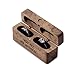 Wislist Wooden Engraved Ring Box for Proposal Wedding Ceremony 2 Ring Holder Village Fashion Jewelry Box(You are my universe)