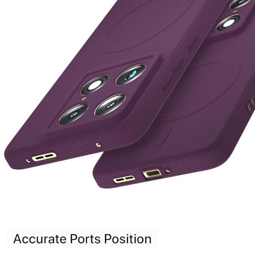 Image of Outlouders Back Cover for Motorola Moto Signature 5G Soft Matte Silicone Cover with Slim Fit | Mag-Safe Logo (Not Mag-Safe Compatible) | Shockproof | Camera Protection Bumper Case (Purple)