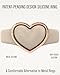 Rinfit Silicone Ring for Her - Stainless Steel Heart - Rubber Wedding Bands for Women - Nude/RoseGold, Size 8