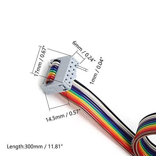 Fielect-Female-to-Female-IDE-PATA-Colorful-Flat-Ribbon-Cable-30cm-64-pin-Power-Connector-Splitter-Cable-Copper-Conductor-Adapter-for-Printer-Autor-Electrical-Equipment-2pcs