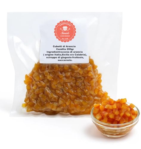 Cubetti di Arancia Candita, Origine Sicilia e Calabria, 200g, per Pasticceria
