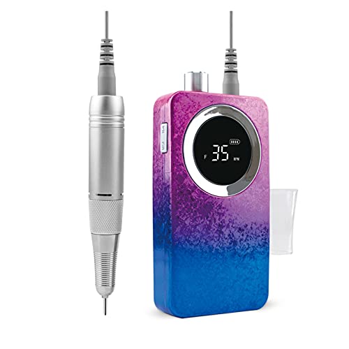 Wiertarka do paznokci Cordless Elektryczny wiertarka do paznokci 35000RPM Zestaw wiertła profesjonalnych narzędzi kosmetycznych bezprzewodowych bitów wiertniczych(Silver)