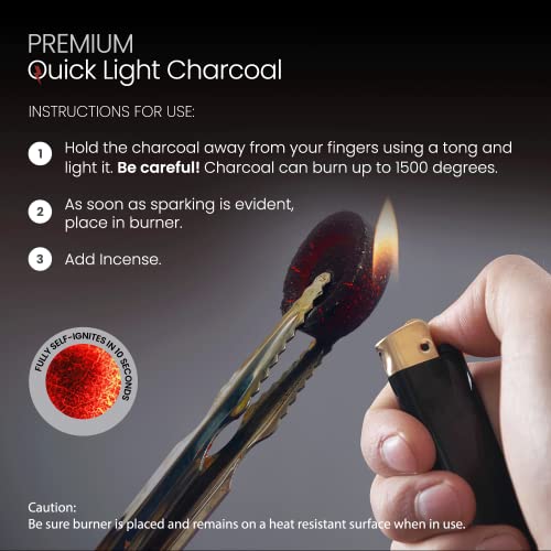 Sunlight Premium Charcoal Tablets for Incense - Instant Light - 100 Charcoal Discs - 33mm - Resin Burner Rolls – Pack of 100 Coal Briquettes – Charcoal Burner - Instant Fire Coal - Premium Tier - Image 6