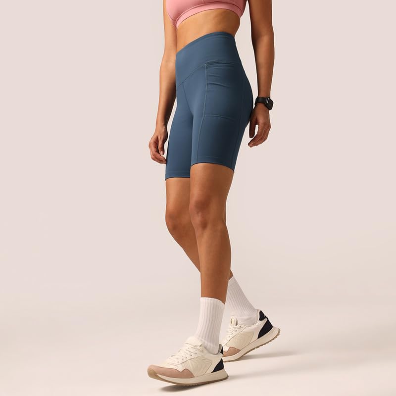 Blissclub Ultimate Pantalones cortos de ciclismo Lite con 2 bolsillos, pantalones cortos de gimnasio para mujer, pantalones cortos deportivos, pantalones cortos de natación y moldeadores para abdomen
