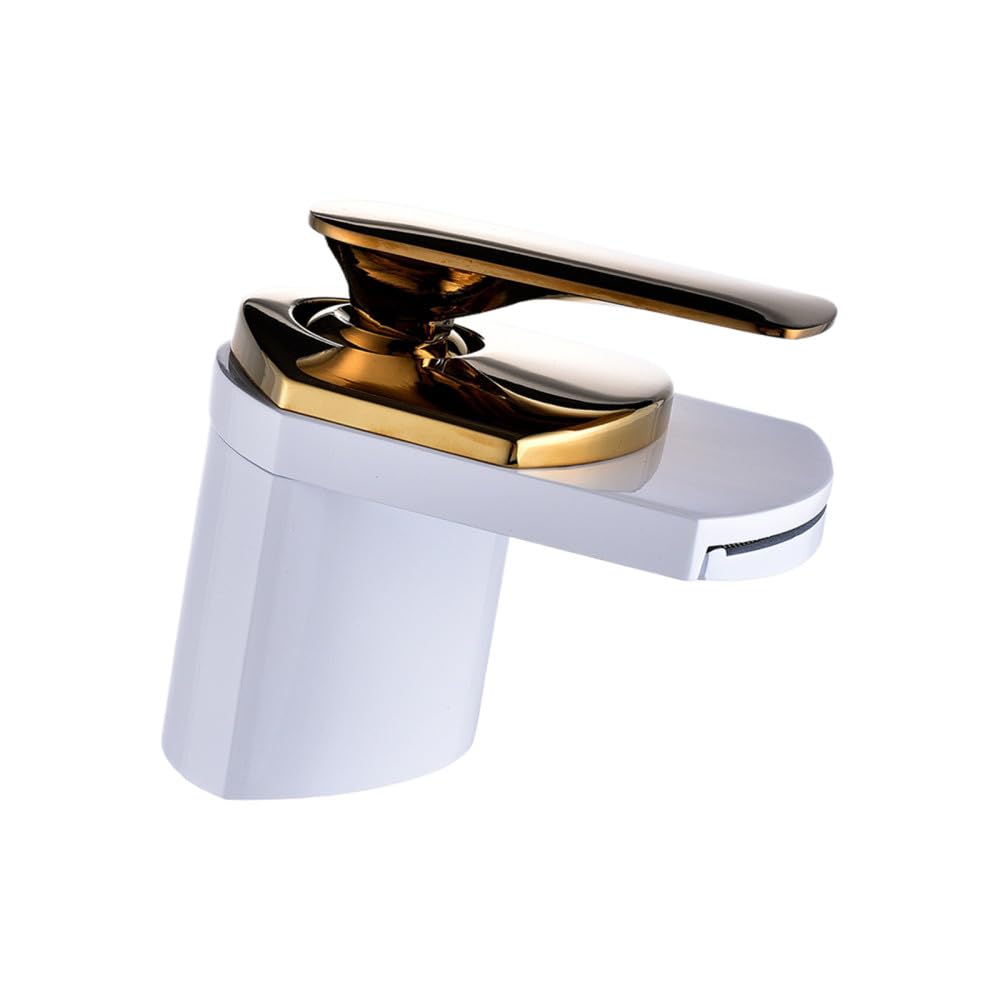 Robinet mitigeur de lavabo en laiton blanc pour évier supérieur à trou unique