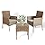 VSMKSJ 3 Pieces Patio Set Balcony Furniture Sets for Apartments.Bistro Furniture Set, Conversation Sets with Coffee Table, for Porch, Patio, Garden and Removable Cushions (Grey)