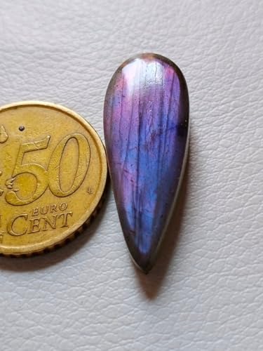 Labradorite violette poire unique 32x12x7mm pour bague d'exception - 3