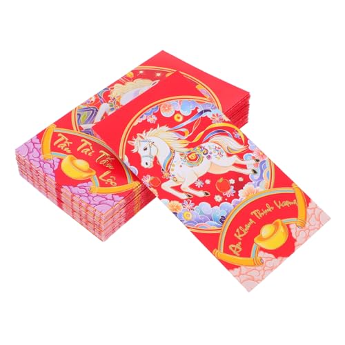 ROMISBABA 60個馬年 干支 新年の赤い封筒 おの袋 春節 紅包 アジア旧正月 パーティー用品 文化祭 対応