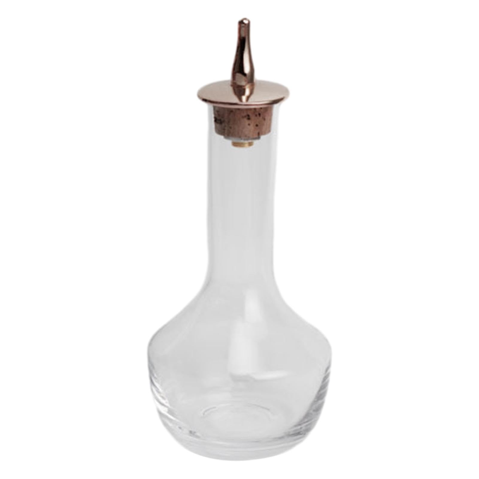 Botella de vidrio transparente clásica con dispensador y cierre impermeable para tu cocina