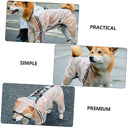 WOONEKY Hunderegenmantel mit Kapuze Reflektierend Strapazierfähiges Material Outdoor Regenbekleidung für Kleine Hunde (XL Rückenlänge 41,5cm
