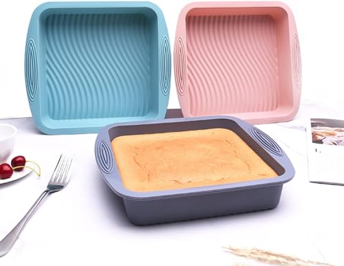 Image of Non Stick Square Cake Pan Tin Mould Basket, Food Grade Silicone Homemade Toast Bread Cake Mold Tray for Home Kitchen (1Pcs)