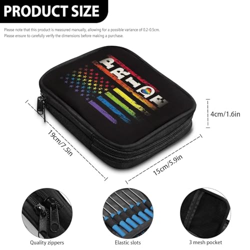 Image of Gay Crochet Hook Case Portable Rainbow Crochet Hook Organizer with Web Pockets for Knitting Needles Crochet Supplies Women Girls Gifts Holiday