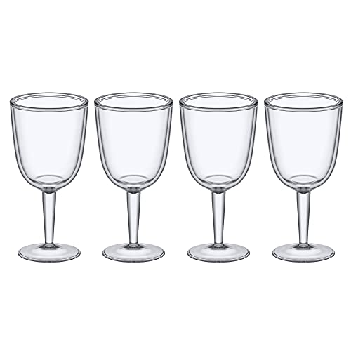 Amazing Abby - Olympia - 16-Ounce Insulated Plastic Wine Glasses (Set Of 4), Double-Wall Wine Glasses, Reusable, Bpa-Free, Dishwasher-Safe, Perfect For Poolside, Outdoors, Camping, And More #TOP2