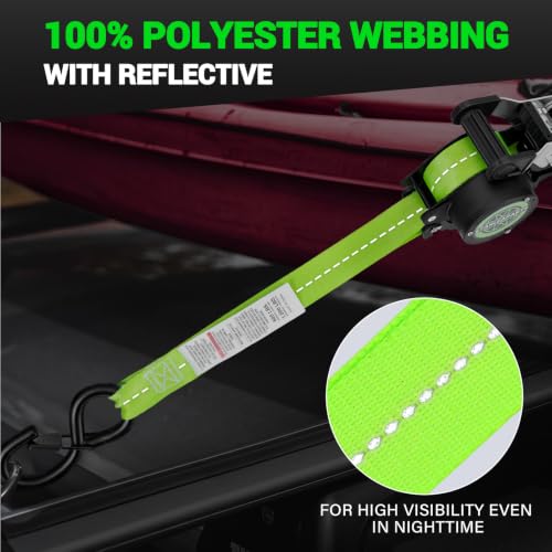 4-Pack StarLeaparts 1 x 12' Retractable Ratchet Straps w/ Soft Loops and S-Hooks (Green) 35.99 + Free Shipping + 40% Off Code BI570P72 - image 7