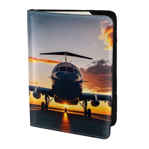 Étui de passeport en cuir élégant avec motif avion pour voyageurs exigeants