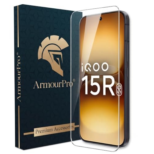 Image of ArmourPro 3D Borderless Tempered Glass for iQOO 15R, HD Clear Curved Edge to Edge Screen Protector, 9H Hardness, Oleophobic Coating, Case Friendly | Pack of 1