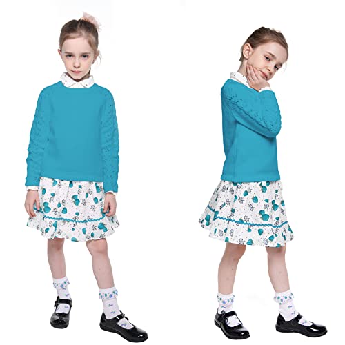 Image of Kid Nation Girls Sweaters for Teen Girls Toddler Girl Cute Knit Crewneck Pullover