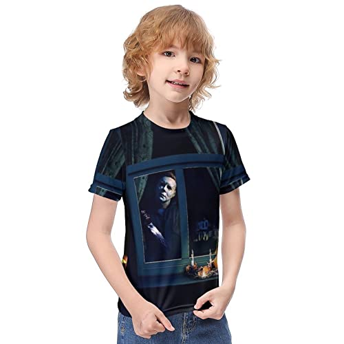 ZHANGXM T-Shirt Summer 3D Print Shirt Halloween Michael Myers Shirt Kids Children T Shirt for Boy Girl Print Shirt Tops 7-9Y?120cm?2