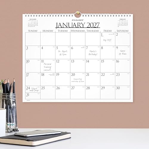 Image of AT-A-GLANCE 2027 Wall Calendar, Monthly, 15 inch x 12 inch Planner, Unruled Daily Blocks, Business (997-1-27)