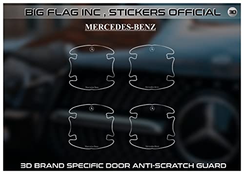 Image of BFRC 3D Gel Finish Car Door Transparent Handle Cup Scratch Guard Sticker Universal for Specific Brand (Pack of 4) (MRDRVAR) (Benz)