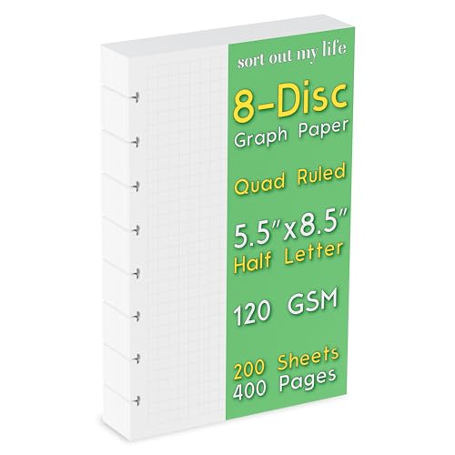 Repuesto cuaderno discos junior papel gráfico 120g 200 hojas cuadrícula cuarto