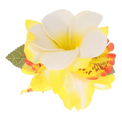 Barrette pour cheveux fleur de frangipanier à fixation solide
