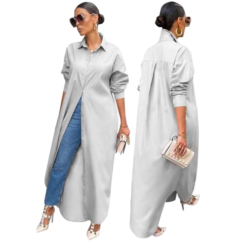 Veste longue femme NYSDM style décontracté et chic veste mi-saison couleur unie pour le printemps
