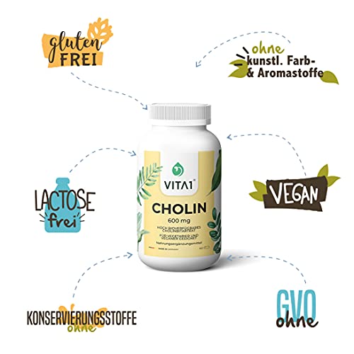 Cholin VITA 1 600 mg, 60 Kapseln für den Fettstoffwechsel